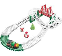 DIOXSTAR Christmas Train Set With Track, Magical Christmas-Theme, Realistic Motion, Light & Sound Effects, Battery Operated, Perfect, Festive Decoration