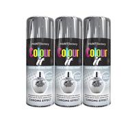 DIOXSTAR Chrome Effect Gloss Spray Paint, Quick Drying Paint, All Purpose Spray Paint for Metal, Wood, Plastic, Interior & Exterior Use, Easy to Use, 400ml (3 PCS)
