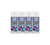 DIOXSTAR Clear Lacquer Spray Paint, Gloss Finish, Quick Drying, Non-Crack Paint, Suitable for Metal, Glass, Wood, Indoor and Outdoor Use, Easy to Use, 400ml (4 PCS)