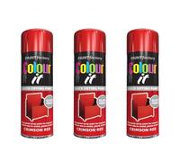 DIOXSTAR Crimson Red Gloss Spray Paint, Quick Drying, All Purpose Spray, Suitable for Metal, Plastic & Wood Surfaces, Interior & Exterior Use, 250ml (3 PCS)
