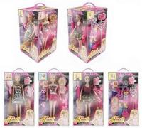 DIOXSTAR Dazzling Doll Set for Kids with Fashion Accessories, Imaginative Play, Stylish Beautiful Doll, Bright and Colourful, Lightweight, Random Colour and Design