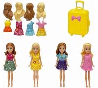 DIOXSTAR Dress-Up Fashion Doll Set For Kids, 4 Dolls With Interchangeable Hair & Sparkling Outfits, Bright Colour, Role Play Set, Fun And Educational Toy