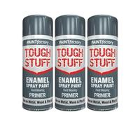 DIOXSTAR Enamel Grey Primer Spray Paint, Fast Drying, Suitable for Wood, Plastic, Metal, Interior and Exterior Use, Hard Wearing & Smooth Finish, 400ml (3 PCS)