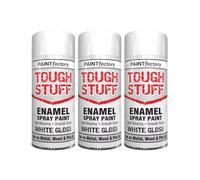 DIOXSTAR Enamel White Gloss Spray Paint, Fast Drying, Suitable for Wood, Plastic, Metal, Interior and Exterior Use, Hard Wearing & Smooth Finish, 400ml (3 PCS)