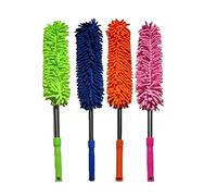 DIOXSTAR Foldable Microfiber Fan Cleaning Duster, Ergonomic Long Handle, Vibrant Colour, Portable And Lightweight, Quick And Easy Cleaning Of Home, Kitchen, Car, Dusting Office (Pack of 4)