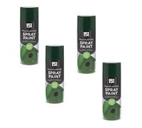 DIOXSTAR Green Spray Paint, Gloss Finish, Multi-Purpose Spray Paint, Non-Cracking, Fast Drying Paint, Suitable for Indoor or Outdoor Use, DIY Projects, 400ml (4 PCS)