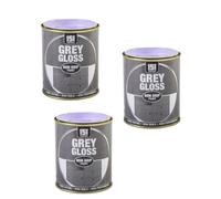 DIOXSTAR Grey Gloss Non-Drip Paint, Fast Drying, High Build, High-Performance Paint, Gloss Finish, Interior and Exterior Use, Suitable for Wood, Metal, 300ml (3 PCS)