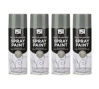 DIOXSTAR Grey Primer Spray Paint, Matt Finish, Fast Drying, Non-Cracking, Suitable for Wood, Plastic and Metal, Indoor and Outdoor Use, Easy to Use, 400ml (4 PCS)
