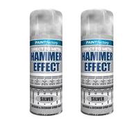 DIOXSTAR Hammer Effect Silver Spray Paint, Unique and Stylish Hammered Finish, Easy Application, Long-Lasting Protection, For Interior & Exterior Surfaces, 400ml (2 PCS)
