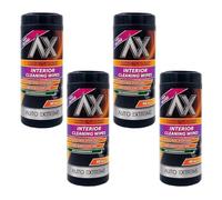 DIOXSTAR Interior Cleaning Wipes, High Gloss Dashboard & Interior Cleaner, Restores Shine, Removes Dust, Fingerprints, Cleans Effortlessly, Safe for Vinyl, Plastic (4PCS)