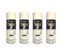 DIOXSTAR Ivory Silk Spray Paint, 400ml (4 PCS), Gloss Finish, Quick Drying, All Purpose, Interior & Exterior Use