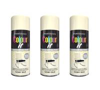 DIOXSTAR Ivory Silk Spray Paint, Gloss Finish, Quick Drying Paint, All Purpose Spray Paint for Metal, Wood, Plastic, Interior & Exterior Use, Easy to Use, 400ml (3 PCS)