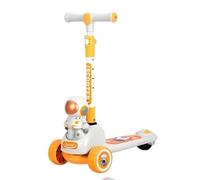 Dioxstar Kick Scooter for Kids, 3-Wheel Foldable Scooter with LED Flashing Wheels & Adjustable Handle, Durable Ride-On Toy for Boys & Girls Up to 50kg Capacity (ORANGE)