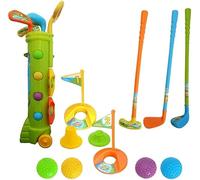 DIOXSTAR Kids Plastic Golf Toy Set with Clubs Flags Holes Hold All, Improve Essential Physical and Motor Skills, Develop Hand-Eye Coordination, Targeting Holes, Lightweight, Compact,