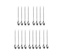 DIOXSTAR Latte Glass Ice Cream Sundae Coffee Spoons Stainless Steel Long Handle 20cm, Design Ergonomically, Sturdy and Resistant to Bending, (18PCS)