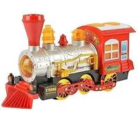 DIOXSTAR Locomotive Engine Toy Train Set, Battery Powered, Smoke, Light & Sounds, Bubbles Blowing Machine, For Kids/Toddlers