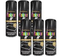 DIOXSTAR Matt Black Aerosol Spray Paint, DIY Enthusiasts, Quick-Drying Formula, Perfect For Use On Wood, Metal, Plastic, Indoor And Outdoor Use, 250ml, (6 Pcs)