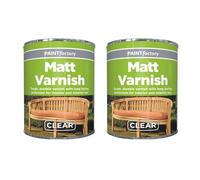 DIOXSTAR Matt Clear Varnish Tin Paint, Tough & Durable Varnish, Long-Lasting Protection, Interior & Exterior Application, Wood, Metal, Concrete, Fast Drying, 300ml (2 PCS)
