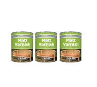 DIOXSTAR Matt Clear Varnish Tin Paint, Tough & Durable Varnish, Long-Lasting Protection, Interior & Exterior Application, Wood, Metal, Concrete, Fast Drying, 300ml (3 PCS)