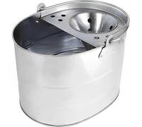 DIOXSTAR Metal Galvanised Mop Bucket, Mop Sieve, Galvanised Steel, Robust design, Traditional Style, Heavy Duty, Sturdy Handle, Better Drainage, Cleaning Tool, 13L