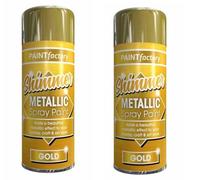 DIOXSTAR Metallic Gold Spray Paint, Shimmer Effect, Non-Cracking, Vibrant Colour, Quick Drying, Ideal use for Metal, Wooden Furniture, Interior, Exterior Decoration, 200ml (Pack of 2)