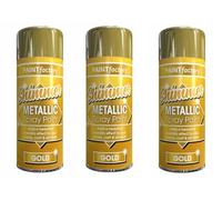 DIOXSTAR Metallic Gold Spray Paint, Shimmer Effect, Non-Cracking, Vibrant Colour, Quick Drying, Ideal use for Metal, Wooden Furniture, Interior, Exterior Decoration, 200ml (Pack of 3)