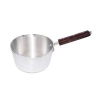 DIOXSTAR Milk Pan, Metal Finish, Heat Resistant Handle, Kitchen Appliances, Easy to Clean, Lightweight, Home Kitchen Milk Pan, Heavy Durable Wooden Handle (1.5 Litre)