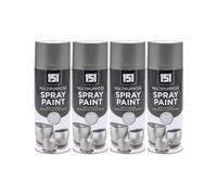 DIOXSTAR Multi-Purpose Spray Paint, Silver Metallic Finish, Fast Drying, Non-Cracking, Suitable for Various Surfaces, Indoor and Outdoor Use, Easy to Use, 400ml (4 PCS)