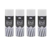 DIOXSTAR Multi-Purpose Spray Paint, White Gloss Finish, Fast Drying, Non-Cracking, Suitable for Wood, Plastic and Metal, Indoor and Outdoor Use, Easy to Use, 400ml (4 PCS)