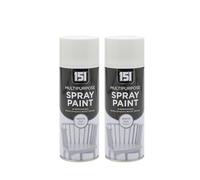 DIOXSTAR Multi-Purpose Spray Paint, White Matt Finish, Fast Drying, Non-Cracking, Suitable for Wood, Plastic and Metal, Indoor and Outdoor Use, Easy to Use, 400ml (2 PCS)
