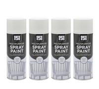 DIOXSTAR Multi-Purpose Spray Paint, White Matt Finish, Fast Drying, Non-Cracking, Suitable for Wood, Plastic and Metal, Indoor and Outdoor Use, Easy to Use, 400ml (4 PCS)