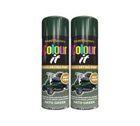 DIOXSTAR Nato Green Matt Finish Quick Drying All Purpose Spray Paint for Metal, Wood, Plastic, Interior & Exterior Use, 250ml (Pack of 2)
