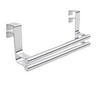 DIOXSTAR Over-The-Door Kitchen Cabinet Towel Bar, Anti Slip and Scratch Resistance, Bathroom and Kitchen Towel Holder, Modern Stainless Steel Towel Hanger, Portable (2 PCS)