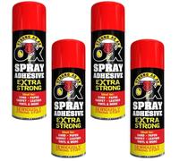 DIOXSTAR Ox Adhesive Spray, Extra Strong & Reliable Bonding Performance, Flexible Finish, Long-Lasting Results, Perfect For DIY Projects, Upholstery Work, Crafts, Repairs, 500ml (4PCS)