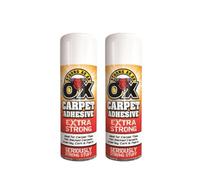 DIOXSTAR OX Carpet Adhesive Spray, Adhesive Glue Spray for Multi-Purpose Craft Carpet Foam Fabric Can, Even Coverage and Quick Drying Time, 500ml (2 Pcs)