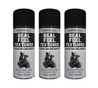 DIOXSTAR Real Feel Textured Quick Drying Spray Paint, Add Elegance & Textured Finish to Any Indoor/Outdoor Surface, Fast Drying, Easy to Use, Coal Black, 400ml (3 PCS)