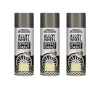 DIOXSTAR Silver Gloss Alloy Wheel Spray Paint, Fast Drying, Removes Scratches & Scuffs from Alloy Wheels, Easy to Use, Protects Against Corrosion and Rust, 400ml (3 PCS)