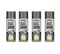 DIOXSTAR Silver Gloss Alloy Wheel Spray Paint, Fast Drying, Removes Scratches & Scuffs from Alloy Wheels, Easy to Use, Protects Against Corrosion and Rust, 400ml (4 PCS)