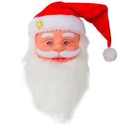 DIOXSTAR Singing Dancing Santa Claus Head, Moving Cap/Eyes, Electric Christmas Musical Moving Figure, Christmas Electric Dolls Holiday, Christmas Decoration, Face Gift