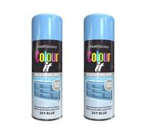 DIOXSTAR Sky Blue Spray Paint, 400ml (2 PCS), Gloss Finish, Quick Drying, All Purpose, Indoor/Outdoor