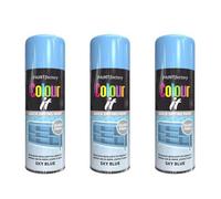 DIOXSTAR Sky Blue Spray Paint, Gloss Finish, Quick Drying Paint, All Purpose Spray Paint for Metal, Wood, Plastic, Interior & Exterior Use, 400ml (3 PCS)