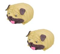 DIOXSTAR Squeezey Pug Dog Toy, Bright Colours, Soft And Flexible, Charming And Realistic Theme, Stress-Relieving Fun, Ideal For Travel, Car Rides, Classroom Breaks, Outdoor Play (2PCS)