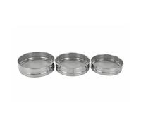 DIOXSTAR Stainless Steel Four Strainer, Chalni for Kitchen, Long-Lasting Performance., Versatile Strainers for Filtering Powdered Sugar, Cocoa, Semolina, Spices, 16cm, 19cm,20cm, 3pcs