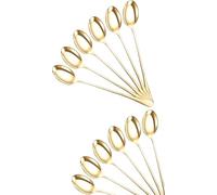 DIOXSTAR Stainless-Steel Long Handle Latte Spoons, Coffee Spoons for Tea, Sundae, Ice Cream, Dessert Ideal for Home, Kitchen, Restaurant, 19 CM, (Golden Spoon Pack of 12)