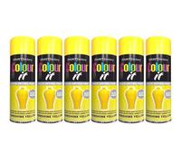 DIOXSTAR Sunshine Yellow Spray Paint, Gloss Finish, Quick Drying, All Purpose Spray for Metal, Wood, Plastic, Interior & Exterior Use, 250ml (6 PCS)