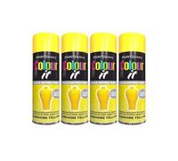 DIOXSTAR Sunshine Yellow Spray Paint, Gloss Finish, Quick Drying, All Purpose Spray for Metal, Wood, Plastic, Interior & Exterior Use, 250ml (4 PCS)