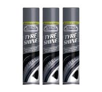 DIOXSTAR Tyre Shine Spray, High Gloss Tyre Dressing & Protector, Long-Lasting Wet Look Finish, Restores Deep Black Shine, Repels Dirt & Prevents Cracking - Quick & Easy Application (400ml) (3PCS)