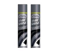 DIOXSTAR Tyre Shine Spray, High Gloss Tyre Dressing & Protector, Long-Lasting Wet Look Finish, Restores Deep Black Shine, Repels Dirt & Prevents Cracking - Quick & Easy Application (400ml) (2PCS)