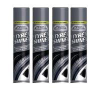 DIOXSTAR Tyre Shine Spray, High Gloss Tyre Dressing & Protector, Long-Lasting Wet Look Finish, Restores Deep Black Shine, Repels Dirt & Prevents Cracking - Quick & Easy Application (400ml) (4PCS)