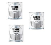 DIOXSTAR White Gloss Non-Drip Paint, Fast Drying, High Build, High-Performance Paint, Gloss Finish, Interior and Exterior Use, Suitable for Wood, Metal, 300ml (3 PCS)